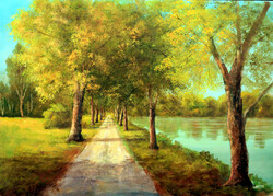 Lantos György: Fasor a parton 50x70 cm