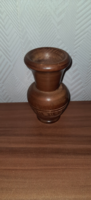 Faragott fa mini váza dísz 10 cm