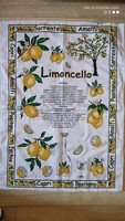 AKCIÓS ÁR! Limonchello recepttel konyharuha vászon terítő 74 cm x 55 cm