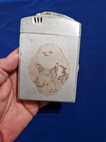 Retro-Vintage Tyúkos pillangos   virágos Cigaretta Tárca Benzines Öngyújtó
