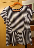 L/XL Elegáns kék Fehér Nöi Felsö Top