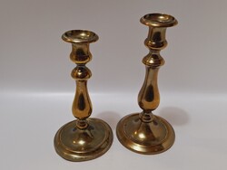 Réz gyertyatartók párban, 20 és 18 cm