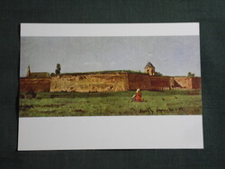 Képeslap,Budapest,Nemzeti múzeum,Mészöly Géza,Szigetvár festmény,1965-
