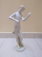 Hollóházi - ritka, gyűjtői hegedülő lány hibátlan, jelzett 27 cm