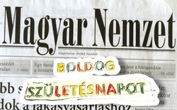 2022 szeptember 17  /  Magyar Nemzet  /  Születésnapra :-) Eredeti, régi ÚJSÁG Ssz.:  24982