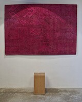 Különleges, indiai kézi szövésű szőnyeg magenta, ciklámen színben