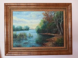 Czinege Zsolt: Tisza  71*90 cm, olaj-vászon kerettel