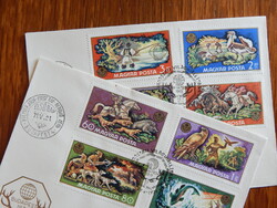 FDC pár: 1971. Vadászati Világkiállítás bélyegsor 2 borítékon