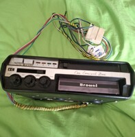 Japán Browni  RK retró autós 8 track magnó, kábelekkel, Made in Japan, 1970-ből.