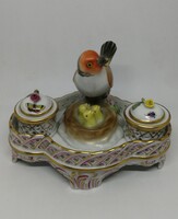Herendi porcelán madaras kalamáris tintatartó!