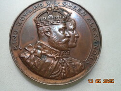 1907 VII Edward angol király és Alexandra királynő Cardiffba látogatása alkalmából nagy emlékérem