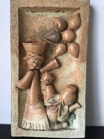 Beke Györgyi kerámia falikép 56x32cm.