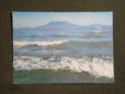 Képeslap,Balaton part,Badacsony látkép,részlet,1975-