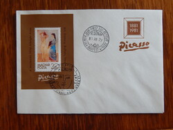 FDC 1981. Festmény (XIX.) Pablo Picasso - blokkal