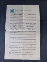 Adásvételi szerződés 1918-ból Orosháza, 1 korona illetékbélyeggel