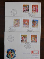 Futott ajánlott FDC szett: 1971. Képes krónika bélyegsorral 3db borítékon