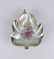 1V679 Régi levél alakú német PM porcelán gyűrűtartó tálka hamutál