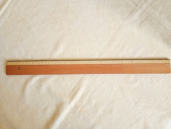 Fa vonalzó fém betéttel faipari válalat mátészalka 50cm retro műszaki