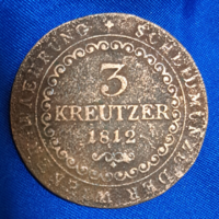 3 Krajcár 1812 S - Szomolnok.  (Osztrák Birodalom, II. Ferenc) (305)