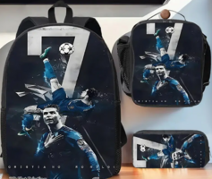 Cristiano Ronaldo Hátizsák Táska Oldaltáska Tolltartó 3 darabos Szett Új!