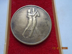 1959 Szecessziós Tánciskolai éretségi nagyobb méretű bronz  érem Roels Antwerpen Belgium