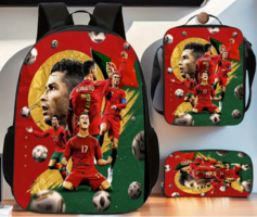 Cristiano Ronaldo Hátizsák Táska Oldaltáska Tolltartó 3 darabos Szett Új!