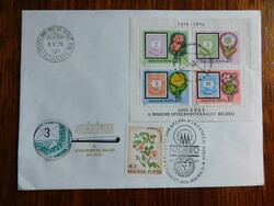 FDC - 1974. 100 éves a levélborítékrajzú bélyeg - blokkal, Hungexpo alkalmi bélyegzéssel