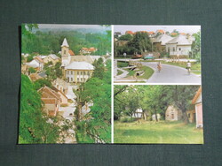 Képeslap,Tokod,mozaik,templom,pincék,utca látkép,részlet,1985-