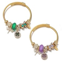 Charm Karkötő 18 Karátos Aranyozott DIY Medál Divatos Elegáns Állítható Karkötő Új. 2 változatban.