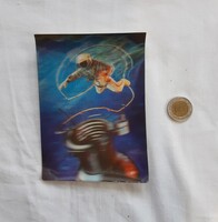 RETRO 3 DIMENZIÓS ELSŐ ŰRSÉTA,ŰRUTAZÁS KÉPESLAP, ŰRHAJÓ,1980, 3D, TÉRHATÁSÚ, HOLOGRAMOS - ALKUDHATÓ!