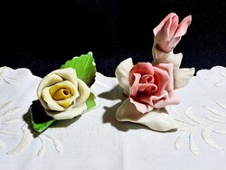 Ens és Herendi porcelán rózsa, sérültek!