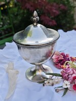 Antik ezüst bonbonier, Diana fejes jelzéssel, silver sugar bowl