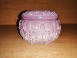 Light purple curt schlevogt czech bohemian glass jewelry holder, bonbonier, sugar bowl (5/k)