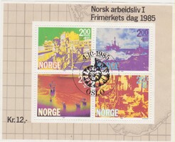 Norvégis félpostai blokk 1985
