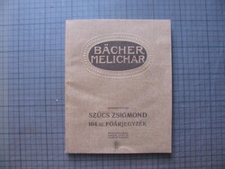 BÄCHER - MELICHAR FERENC 104-IK SZÁMÚ FŐÁRJEGYZÉK 1910-körül