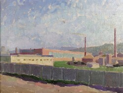 PÁNCZÉL BÉLA /1900-1966/ FELVIDÉKI FESTŐMŰVÉSZ - GYÁRTELEP