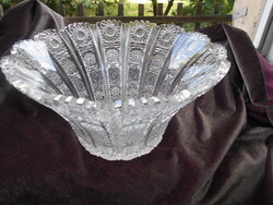 Nagy méretű súlyos, aprolékos csiszolással Ólomkristály gyümölcsös  tál - masszív darab 25 cm