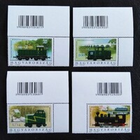 S4982-5ks /  2009 Nosztalgia Kisvasutak III.  bélyegsor postatiszta vonalkódos ívsarki