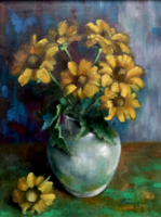 Kertünk virága - olajfestmény - 40 x 30 cm