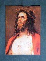 Képeslap,Békéscsaba Munkácsy múzeum,Munkácsy Mihály,Krisztus töviskoszorúval festmény,1978