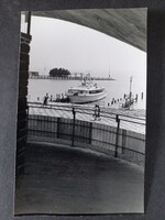 Régi fotó-képeslap Balaton - Tihany - móló - hajó a kikötőben - 1960-as évek