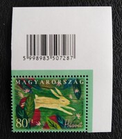 S5016jfs /  2010 Húsvét bélyeg postatiszta vonalkódos jobb felső ívsarki