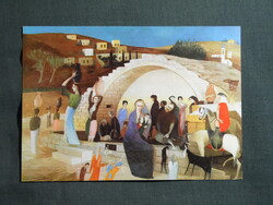 Képeslap,Pécs Csontváry múzeum,Csontváry Koszka Tivadar,Mária Kútja Názáretben festmény,1975