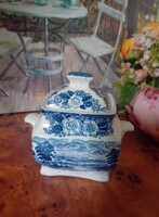 Angol, szögletes fazonú cukortartó