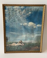 Aranyozott képkeret üveglappal 6. 45 x 57 cm