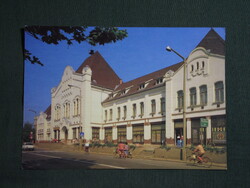 Képeslap,Törökszentmiklós,Tanácsháza,ABC áruház látkép,részlet,1988-