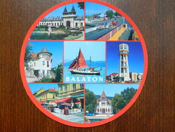 Kör alakú képeslap - Balaton, megszemélyesített bélyeggel, Magyaróvári alk.bélyegzés- átm. kb. 15cm