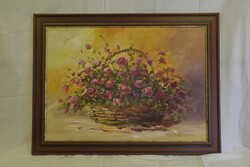 Máthé-Márk Eduárd - Rózsás Csendélet 50X70 cm