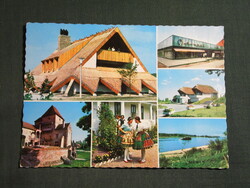Képeslap,Tolna megye,Szekszárd csárda,Paks ABC,Simontornya vár,népviselet,1975-