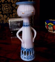 Ősz Szabó Antónia által tervezett Gyertyatartó figura,, Újszerű állapotban!   Méret 15.5x4.5cm   Fin